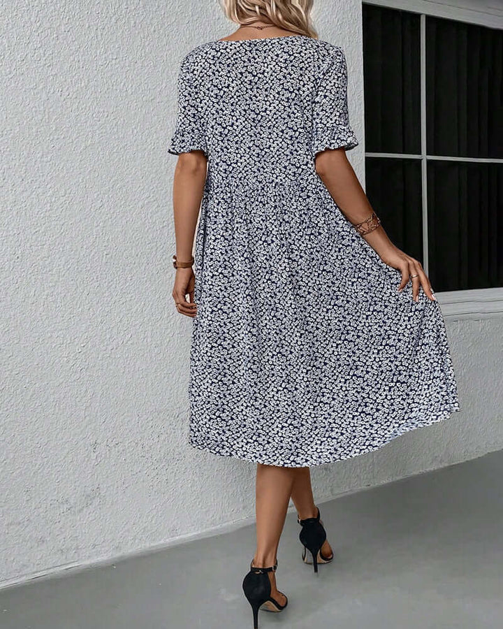 Women's Floral Pattern A-Line Dress