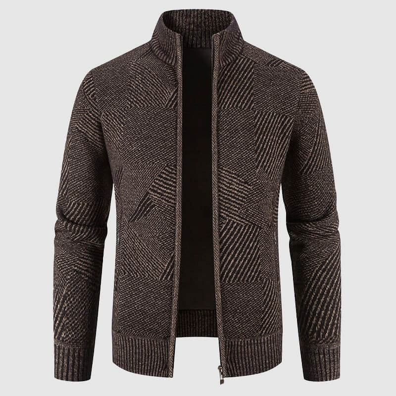 Men's Geometric Knitted Cardigan Jacket