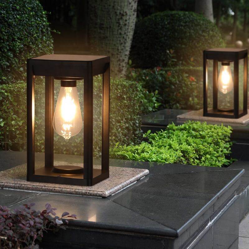 Solar Pillar Lamp with Motion Sensor - Outdoor LED Garden Light