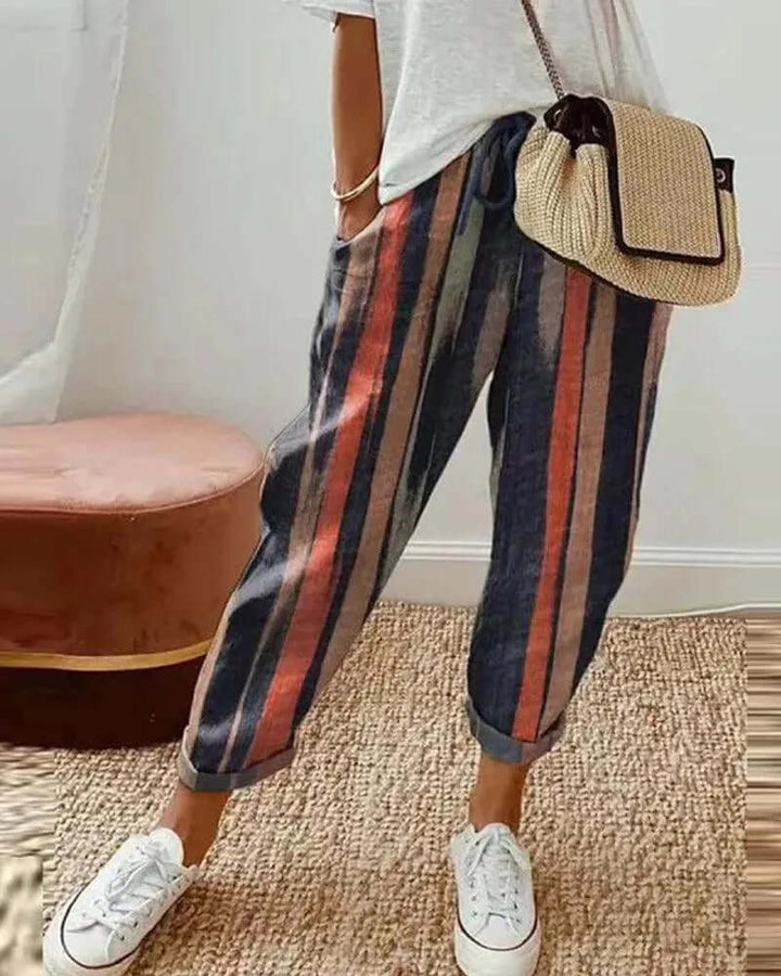 Women's Striped Casual Trousers