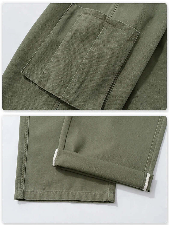 Men's Relaxed Fit Cargo Trousers with Multiple Pockets