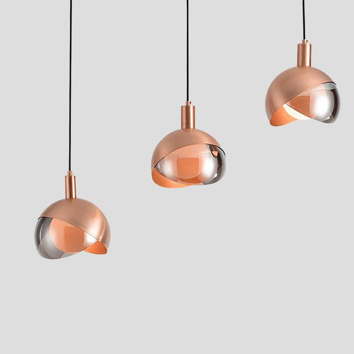 Adjustable Metal Pendant Light with Glass Shade