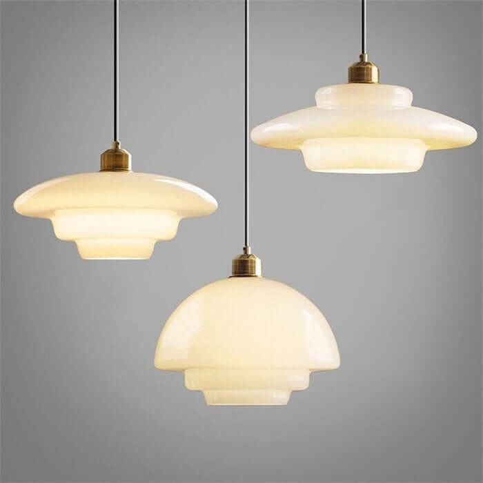 Modern White Glass Pendant Light Fixture