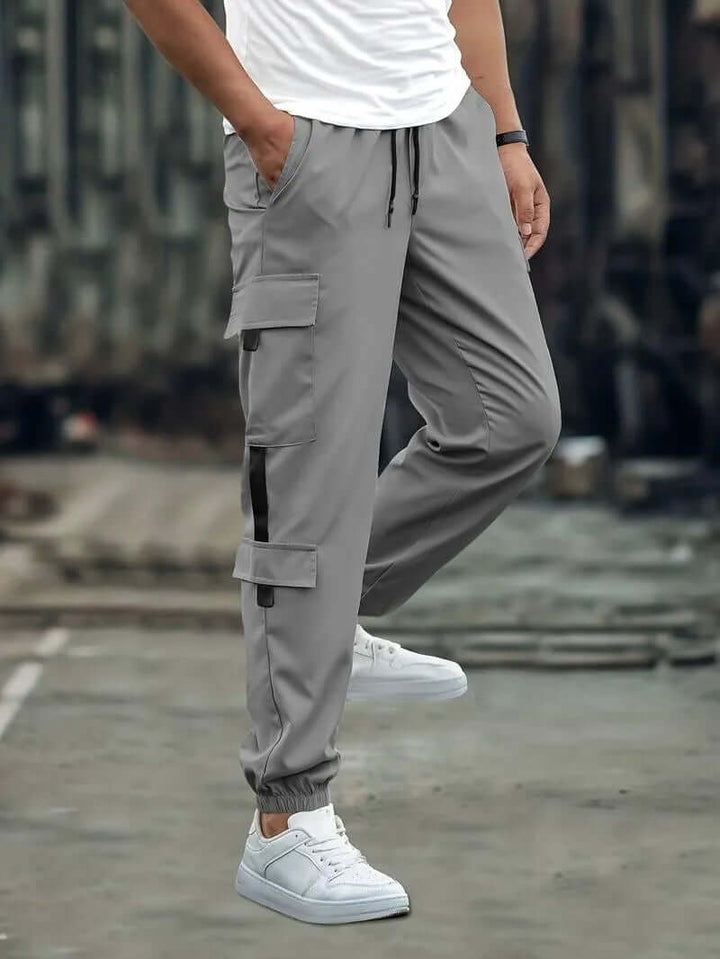 Men's Relaxed Fit Cargo Joggers with Drawstring