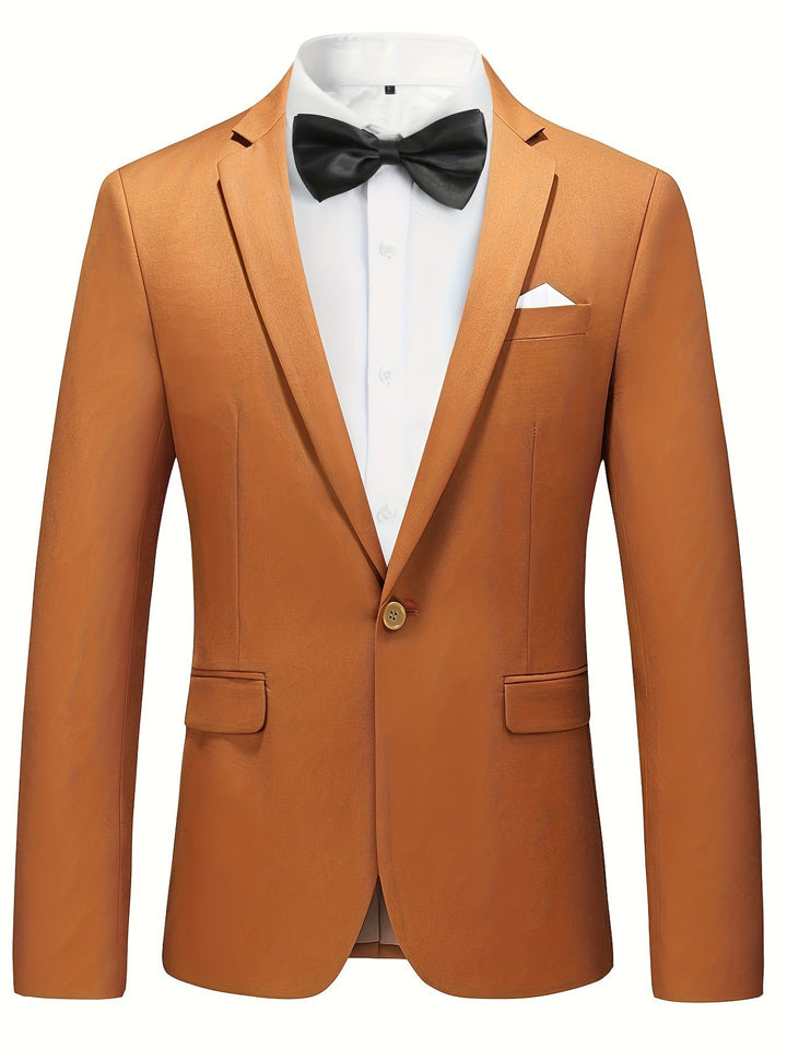 Floris Classic Solid Men's Blazer. Perfect for business, formal, or smart casual office attire.