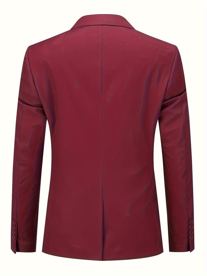 Men's Classic Solid Floris Blazer. Tailored business & formal attire for professional style.