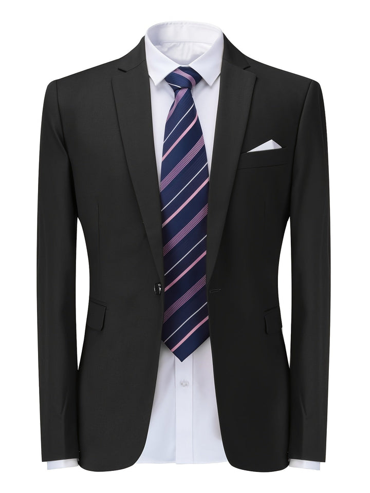Floris tailored men's classic solid blazer, ideal for professional office attire & men's fashion.