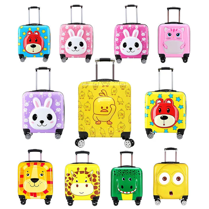 Fun animal design hard shell kids' carry-on luggage, perfect lightweight travel gear for boys & girls.