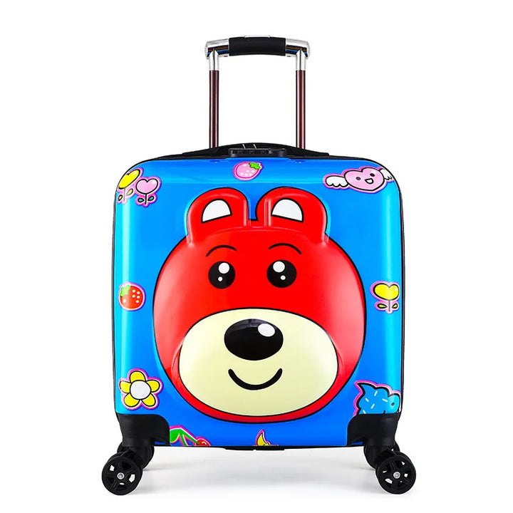 Adorable lion-themed hard shell kids' carry-on luggage, a lightweight and fun travel companion for children.