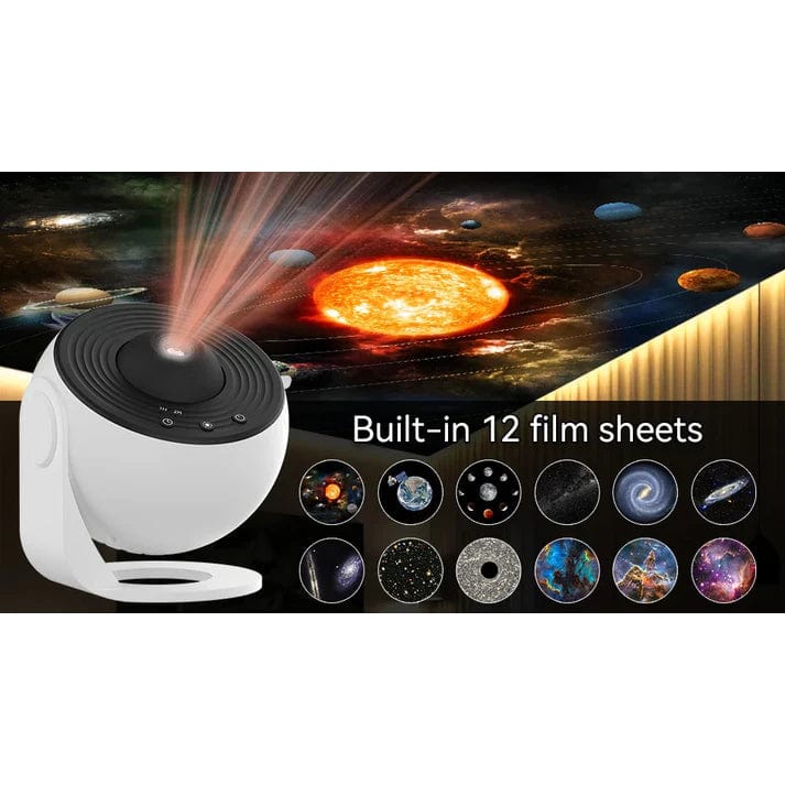 "Galaxy light projector with starry sky display, perfect for creating relaxing ambiance in any room."