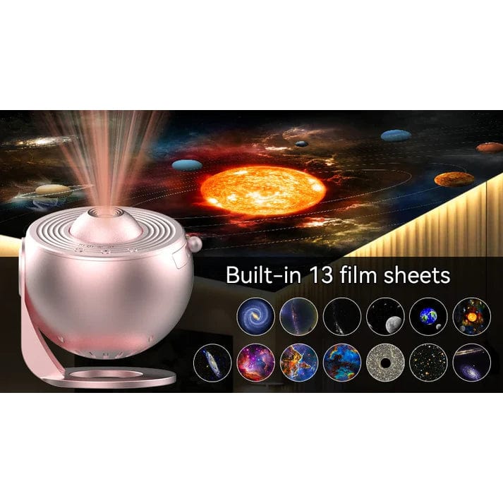 "Galaxy light projector with starry sky display, perfect for creating relaxing ambiance in any room."