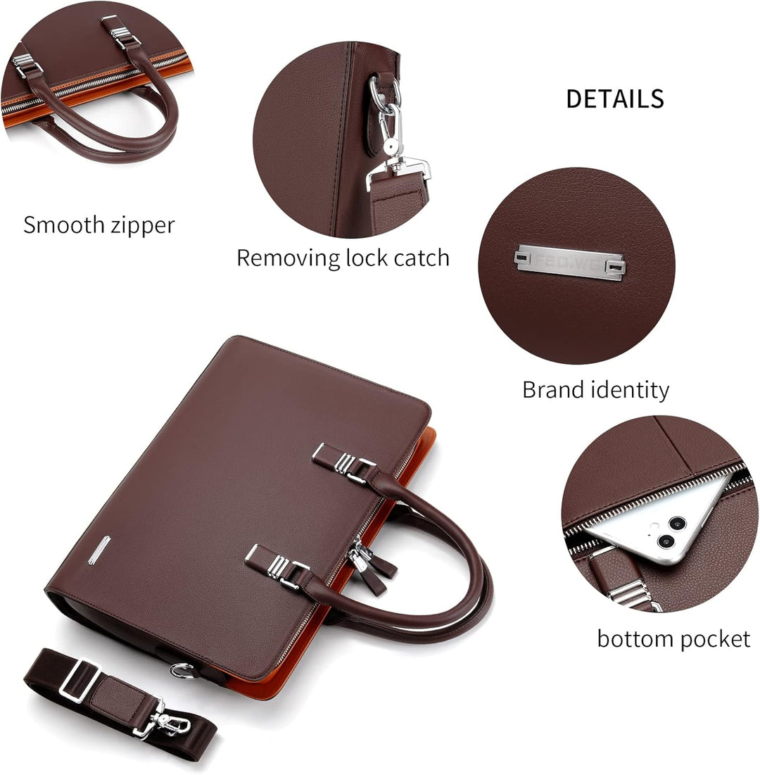 Genuine leather professional work bag, designed for maximum organization.