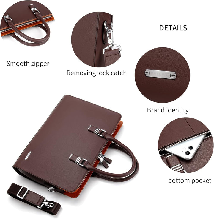 Genuine leather professional work bag, designed for maximum organization.