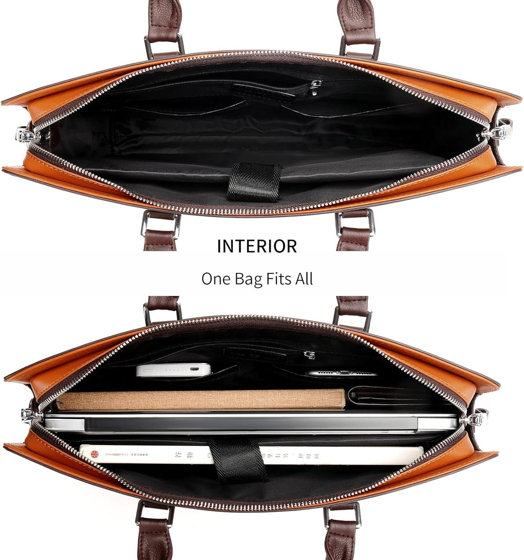 Unisex professional briefcase with adjustable shoulder strap.