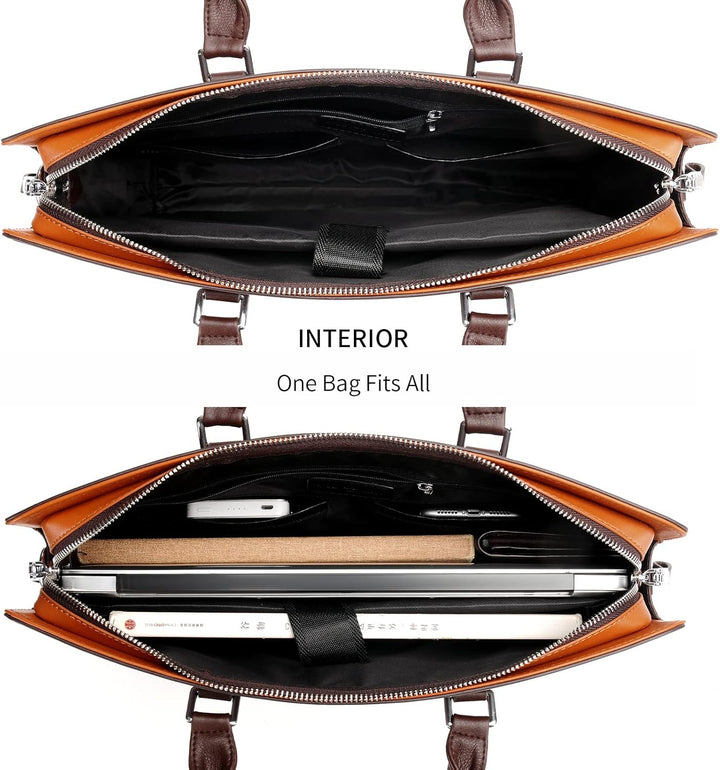 Unisex professional briefcase with adjustable shoulder strap.