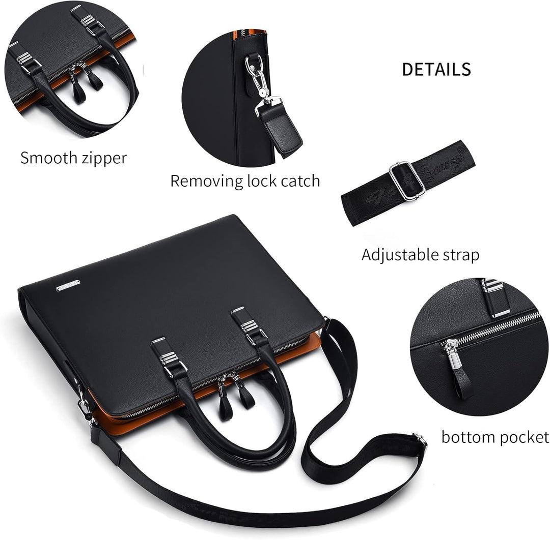 Executive leather briefcase, ideal for important meetings and travel.