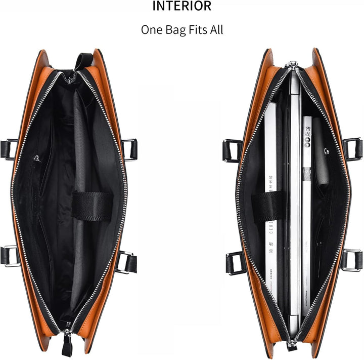 Modern unisex professional work bag, genuine leather with smart compartments.