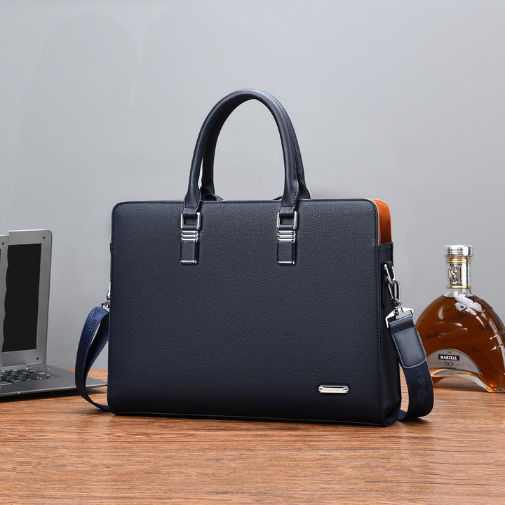 Elegant unisex business briefcase, crafted from genuine leather for executives.