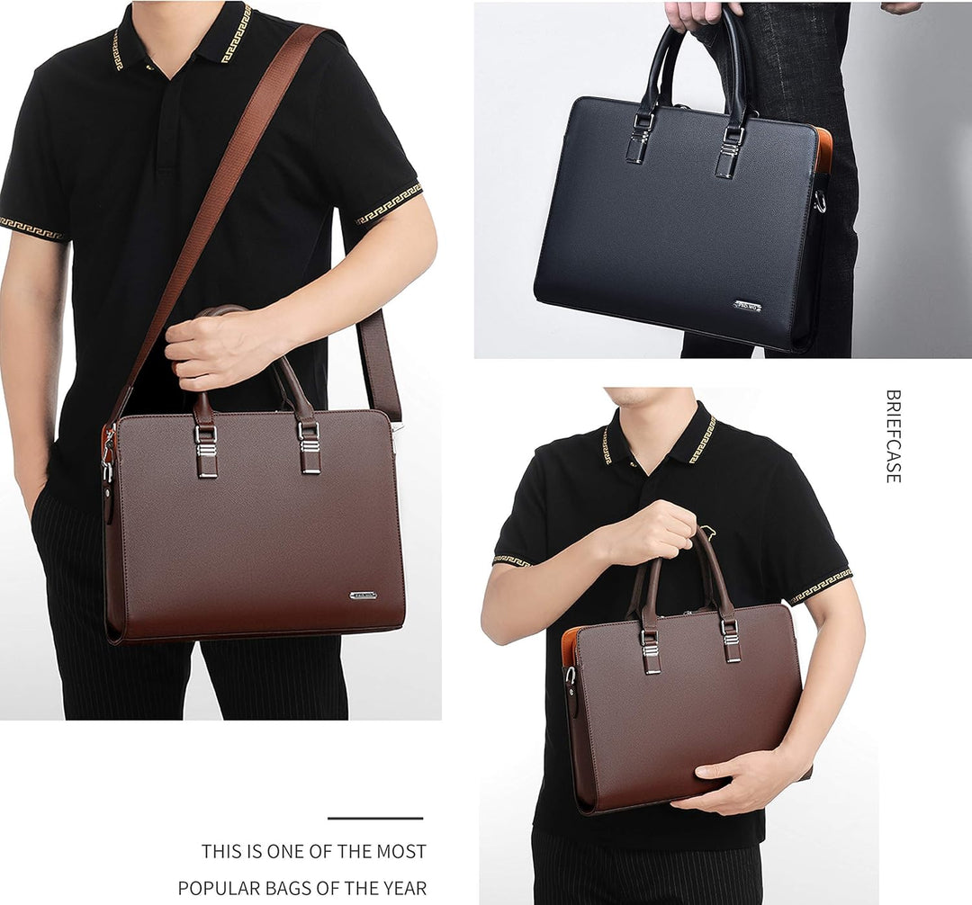 Classic professional briefcase, genuine leather for a sophisticated look.
