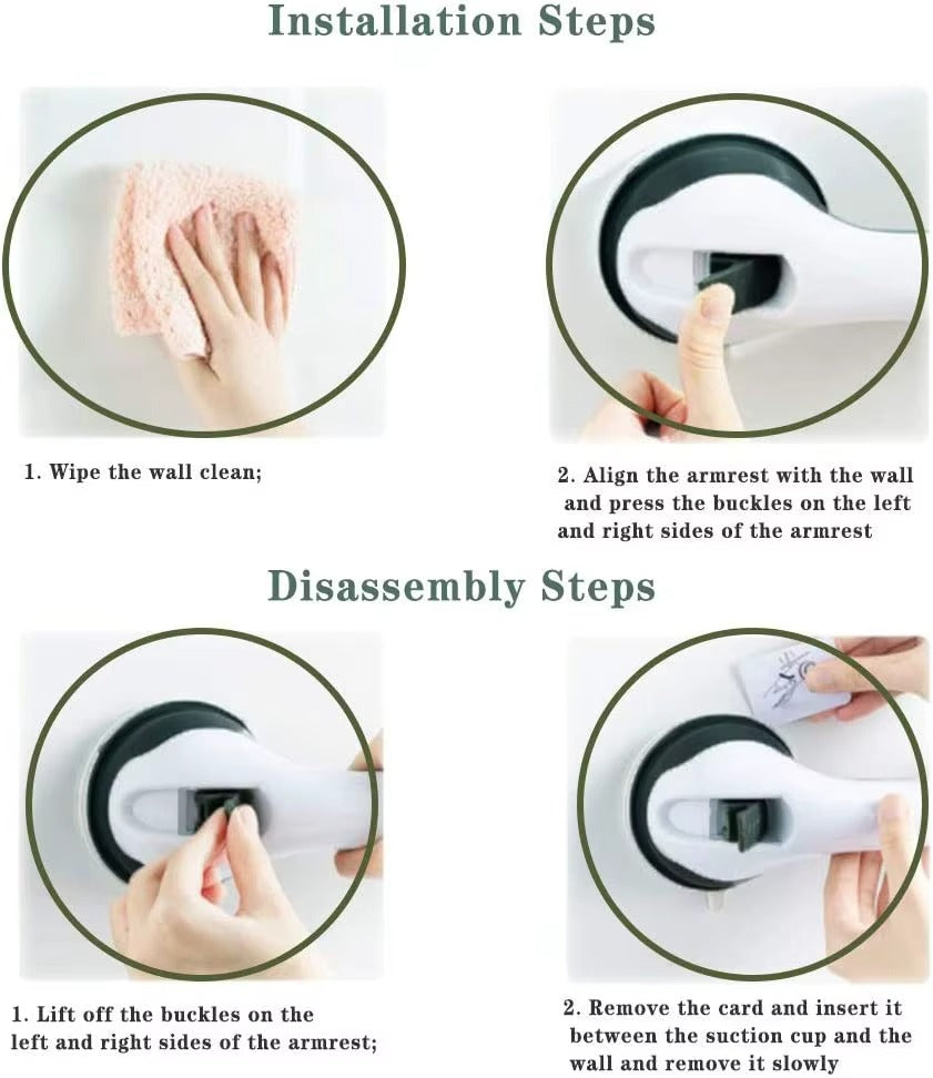 Bathroom Safety Grab Bar with Suction Cups