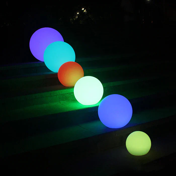 GlowSphere LED garden light, a rechargeable, waterproof spherical lamp for stunning outdoor ambiance.