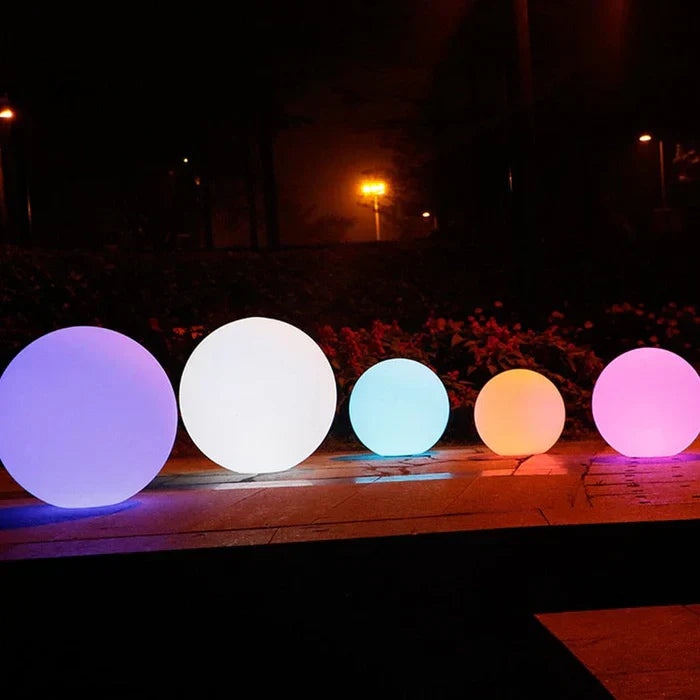 Waterproof GlowSphere LED garden light, a durable spherical accent for year-round outdoor decor.