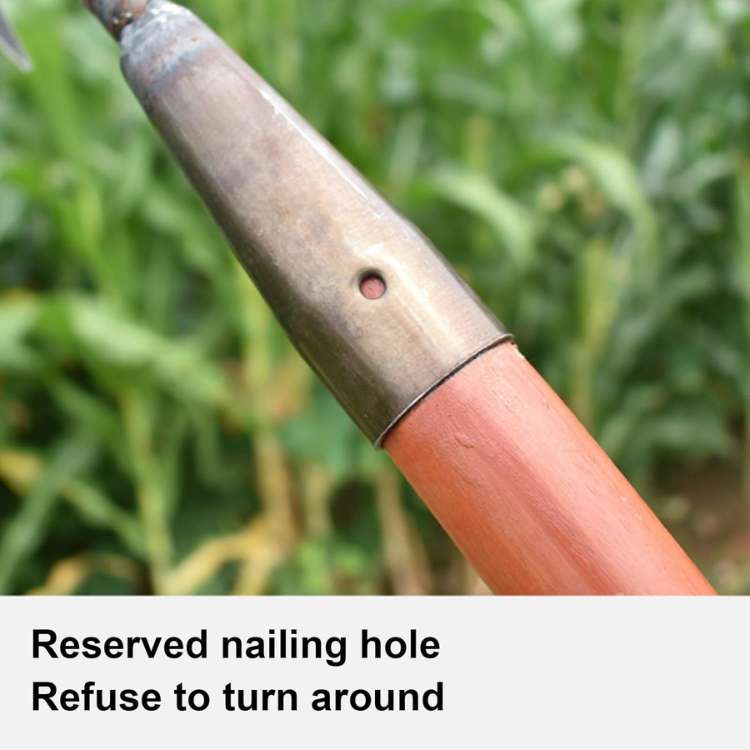 "Heavy-Duty Lawn Rake with stainless steel tines for weeding; angled V-shaped tines, durable garden maintenance tool."