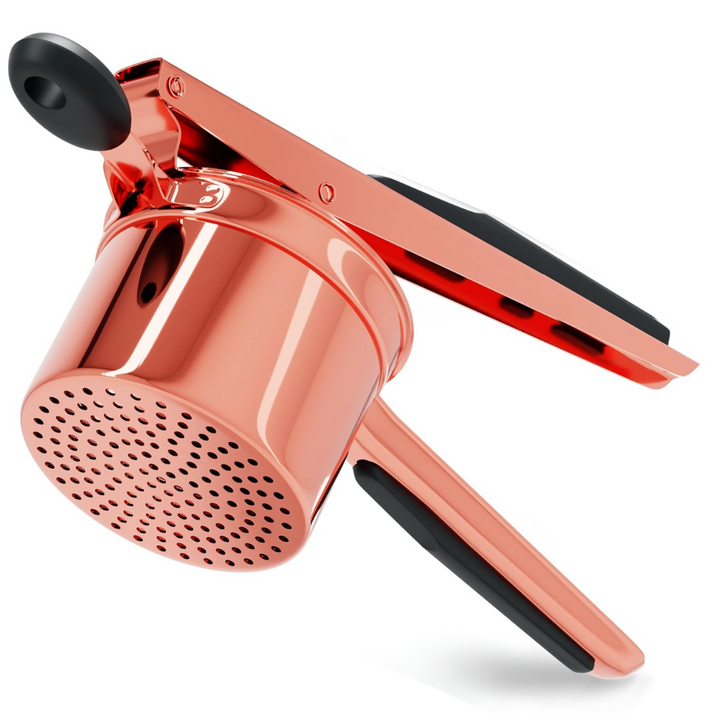 Ergonomic stainless steel potato masher for easy, efficient mashing in any home kitchen. A versatile cooking tool.