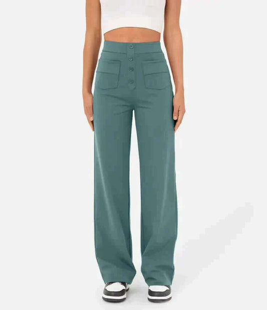 Comfortable High-Waisted Elastic Trousers for Women