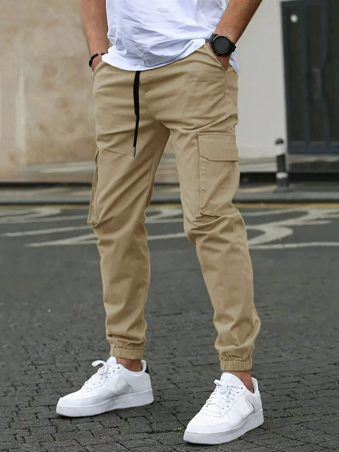 Stretch Fit Casual Trousers with Pockets