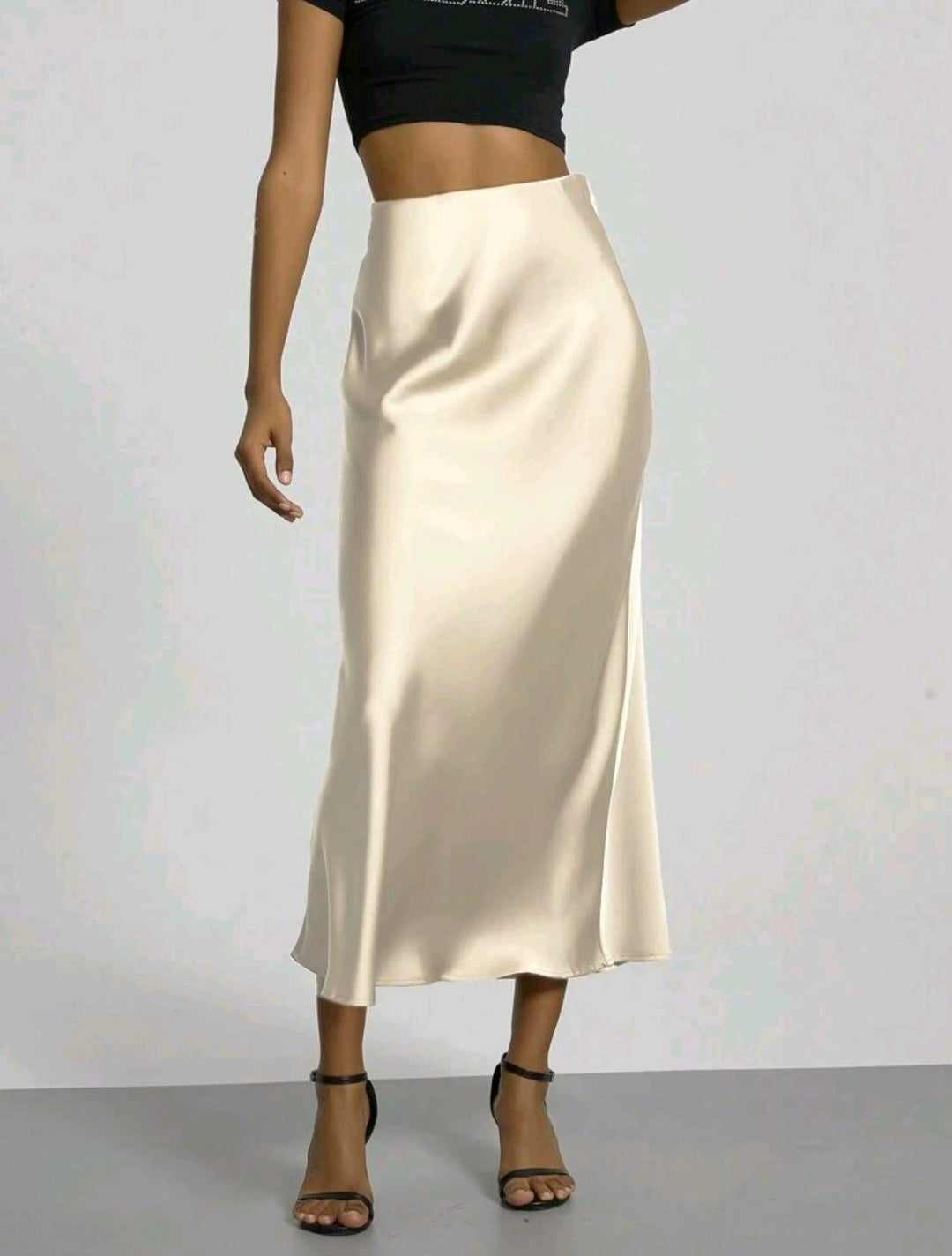 Satin Maxi Skirt - Flowing A-Line