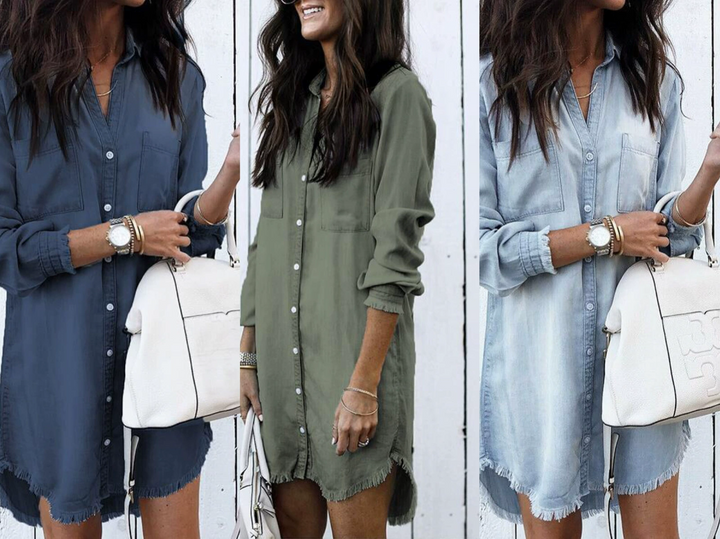 Slim Fit Cotton Denim Dress