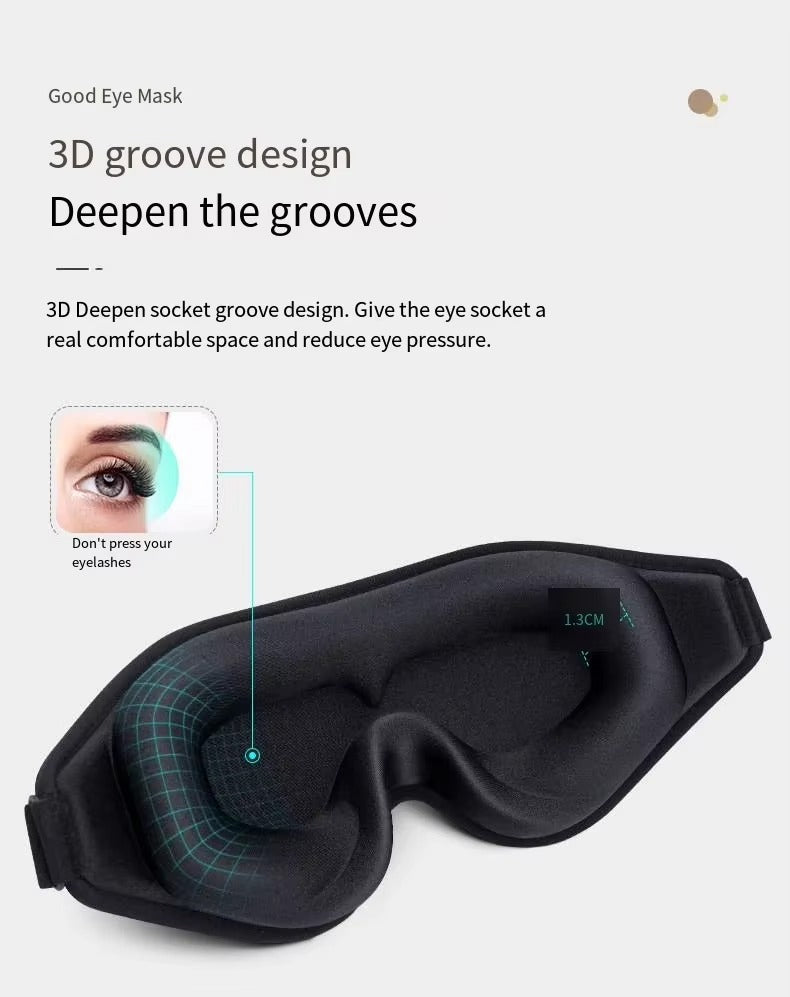 DreamSeal 3D Sleep Eye Mask - Enhanced Light Blocking