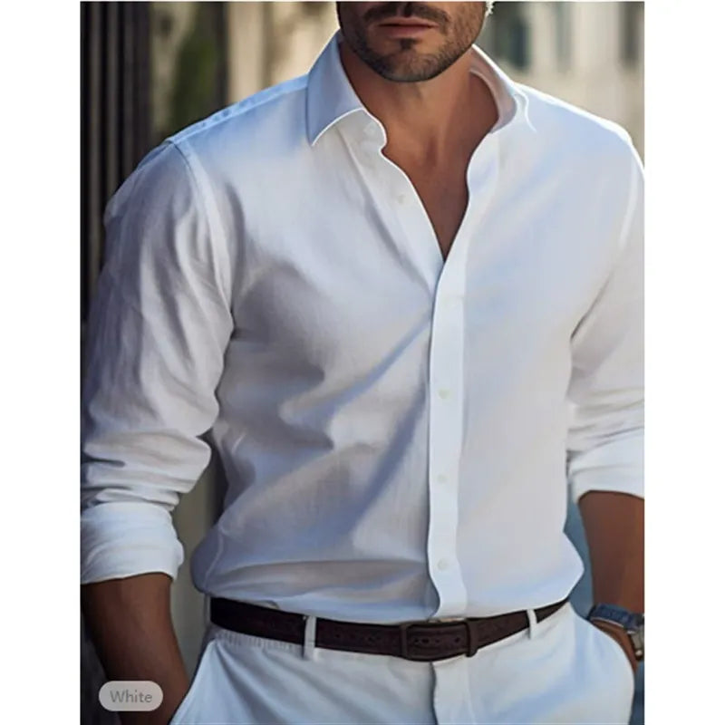Men's Cotton Dress Shirt - Stylish Fit with Classic Collar