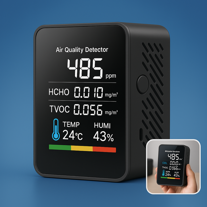 CO2 monitor with real-time alerts. Ensures optimal indoor air quality & a healthy home/office environment.