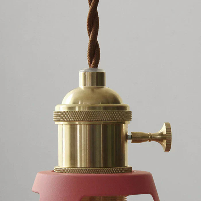 Vintage industrial iron pendant lamp, rustic ceiling fixture for cafes.