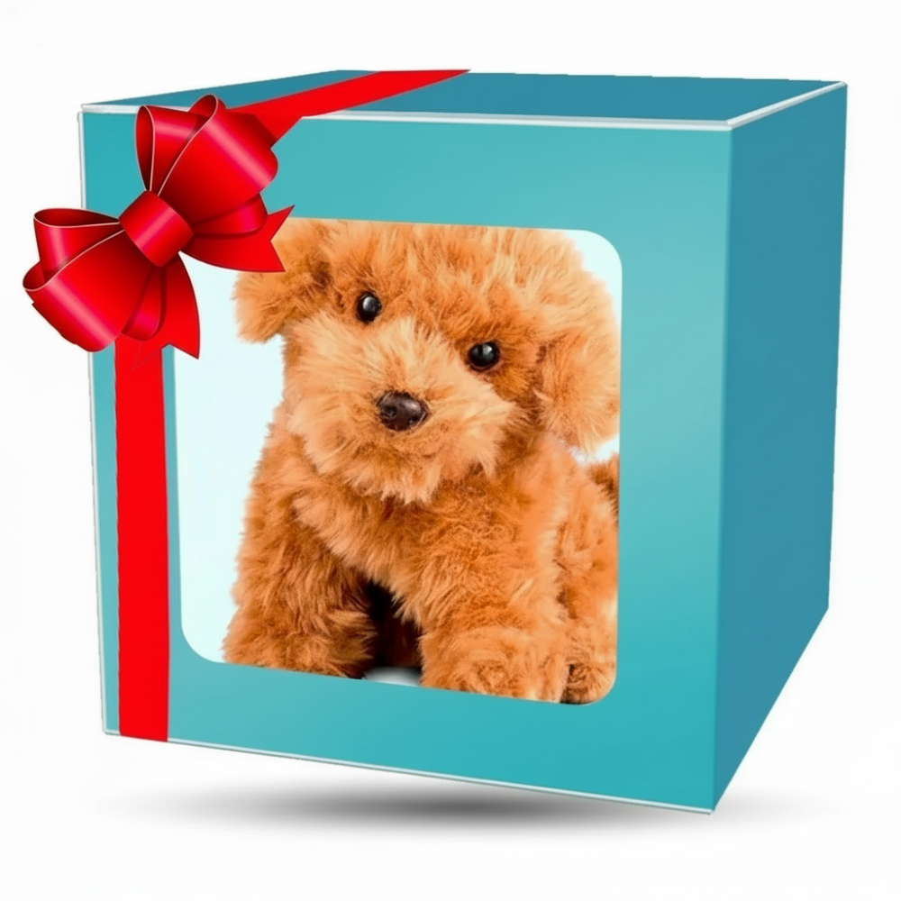 Soft interactive puppy plush, electronic pet for kids & adults, comforting animal companion.