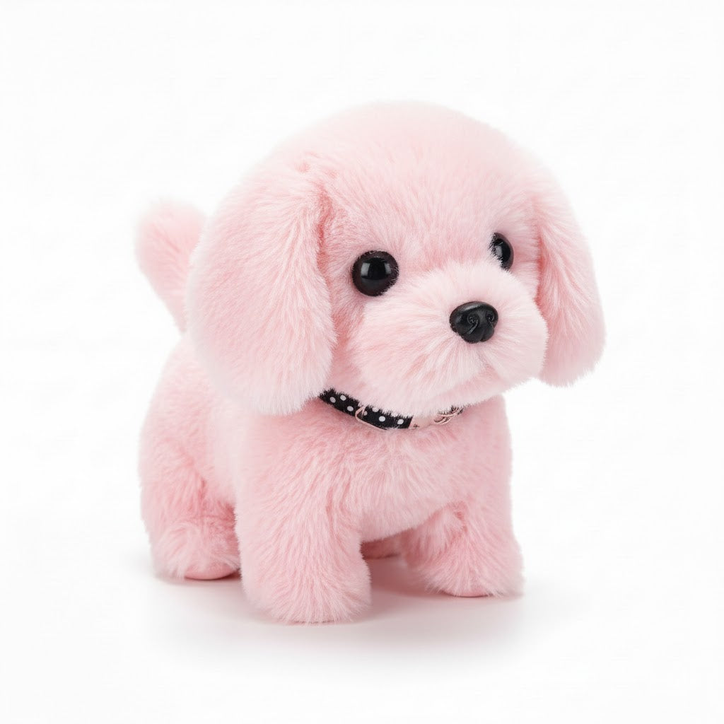 Soft interactive moving plush puppy toy, a fun electronic pet dog for children. Walks, barks & wags for hours of play.