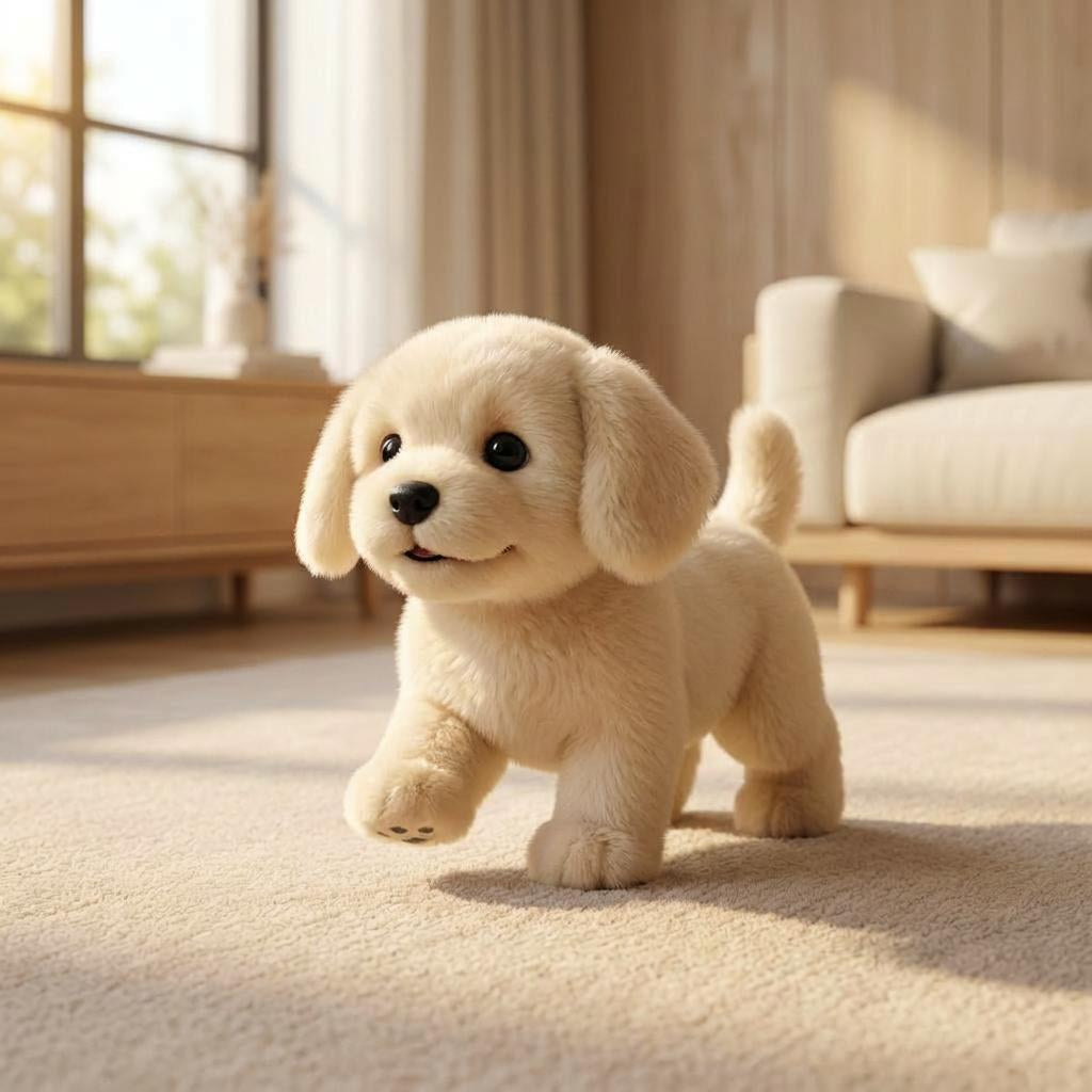 Kids' interactive plush puppy, a lifelike electronic walking and barking dog toy. Great for imaginative play.