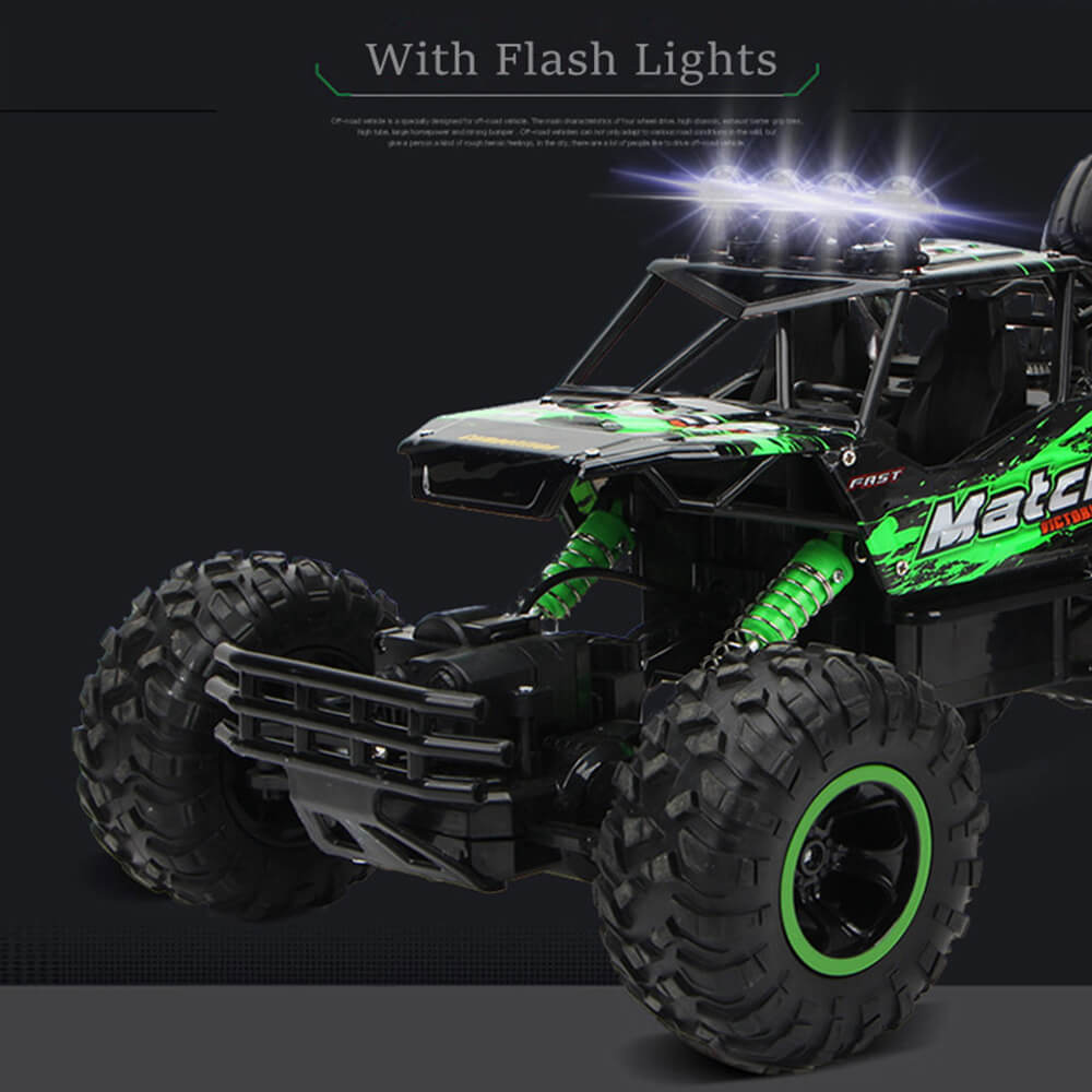 4WD remote control monster truck for kids. Durable off-road RC toy vehicle for exciting outdoor adventures.