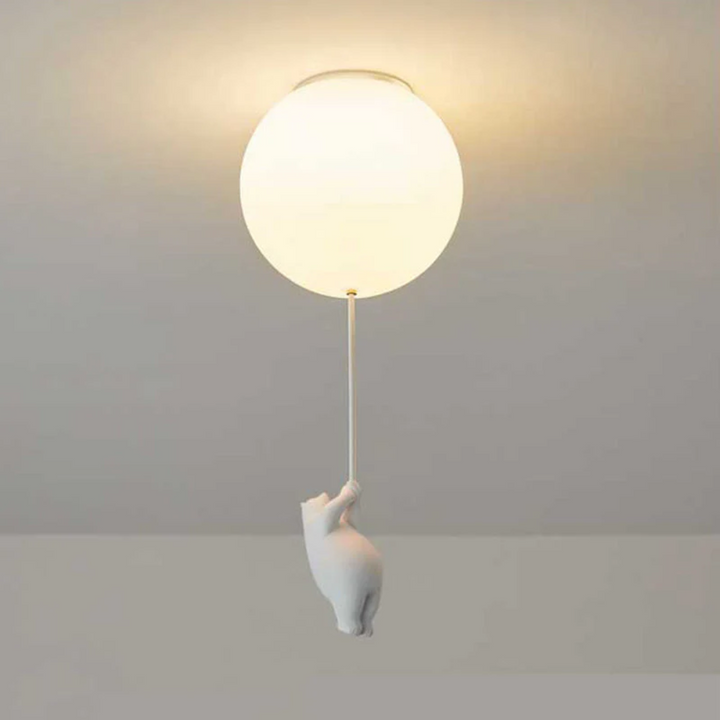 Kids' Bear Balloon LED ceiling light, playful nursery & playroom decor.