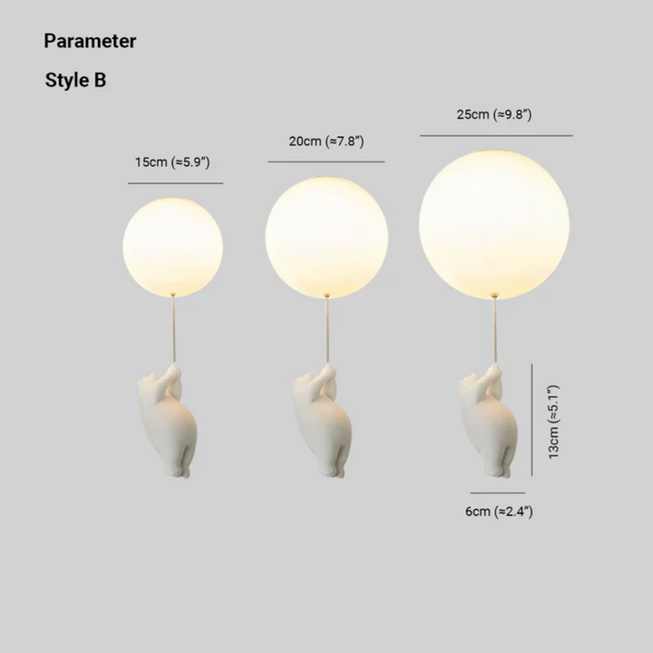 Brighten kids' room with this cute bear balloon LED pendant light. Whimsical decor.