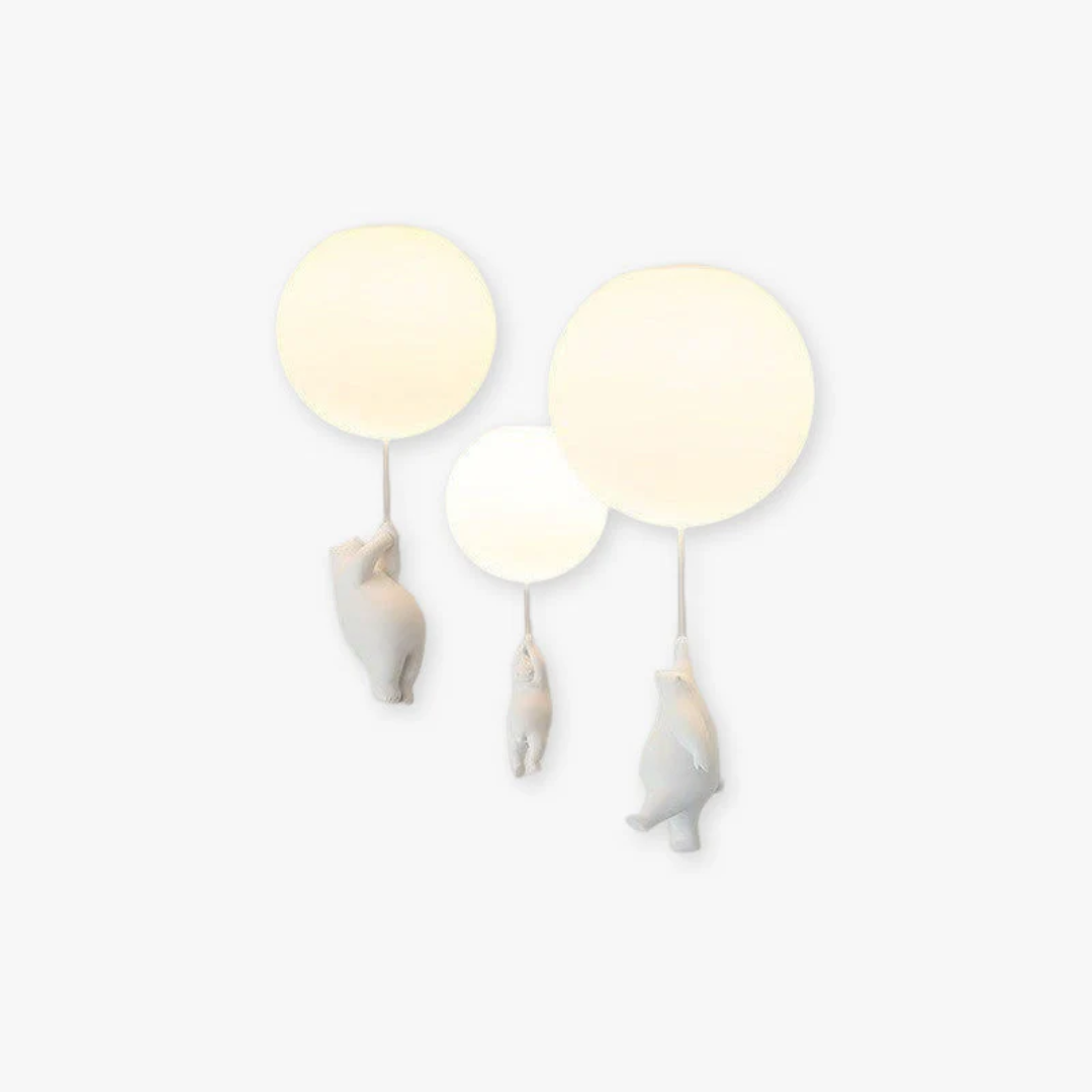 Modern LED bear balloon ceiling light, a fun addition to any kids' room decor.