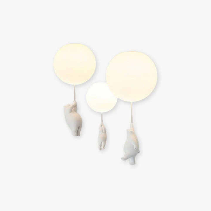 Modern LED bear balloon ceiling light, a fun addition to any kids' room decor.