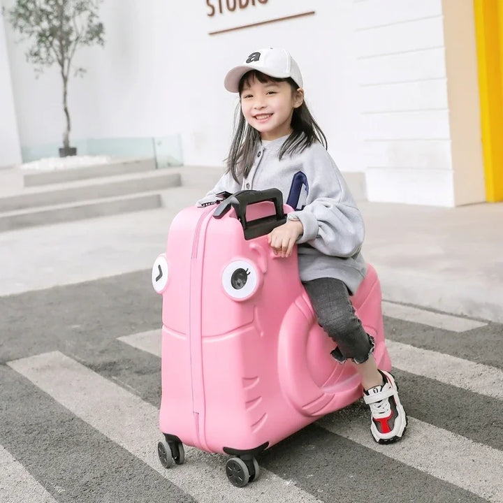 Airport-ready kids' ride-on suitcase, an essential scooter luggage for stress-free child travel & vacations.