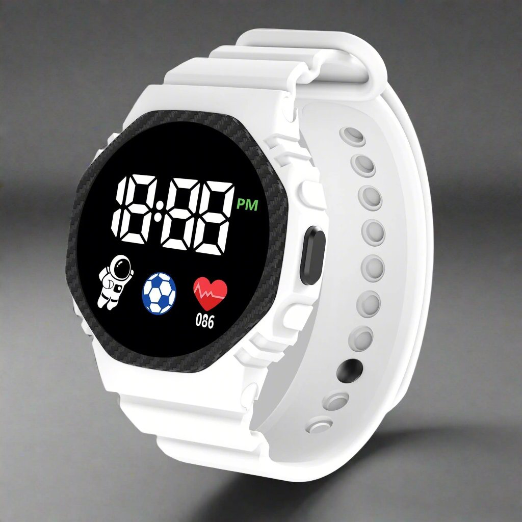 Waterproof digital sports watch for active kids, ideal for swimming, outdoor sports, boys & girls' adventure.
