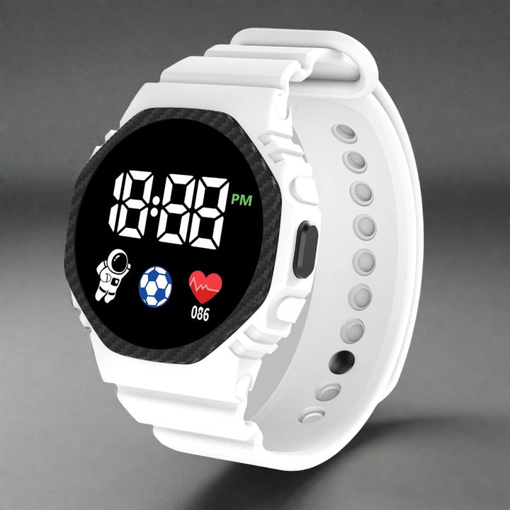 Waterproof digital sports watch for active kids, ideal for swimming, outdoor sports, boys & girls' adventure.