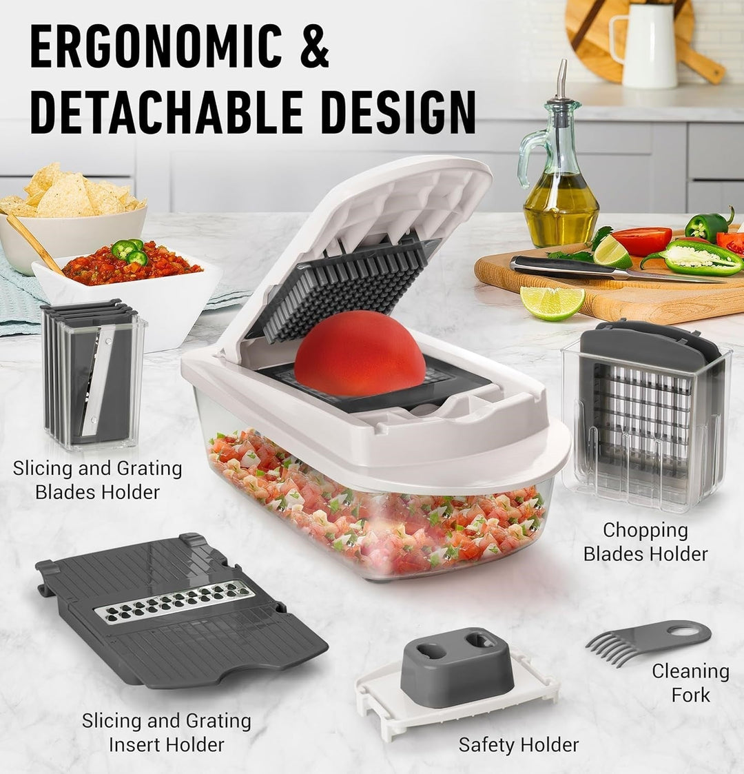 Rapid 10-in-1 vegetable slicer and mandoline helps save time in the kitchen, making food prep faster.