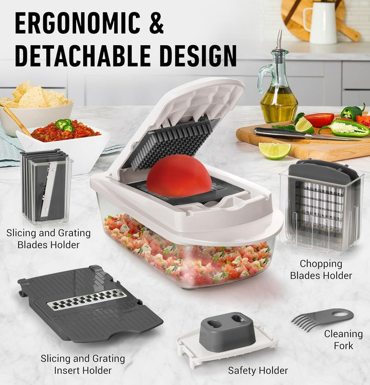 Rapid 10-in-1 vegetable slicer and mandoline helps save time in the kitchen, making food prep faster.