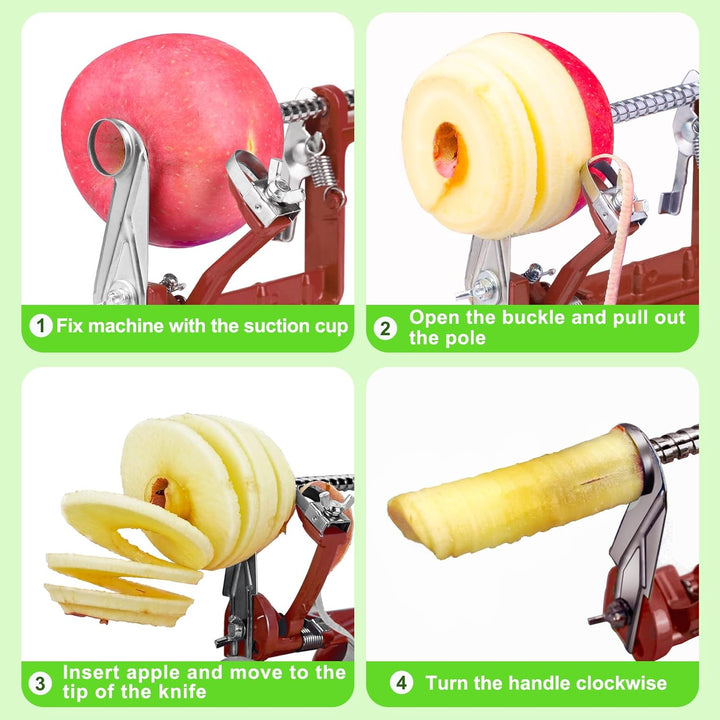 CoreSlicer apple peeler & fruit slicer makes meal prep easy and quick with its secure suction base.